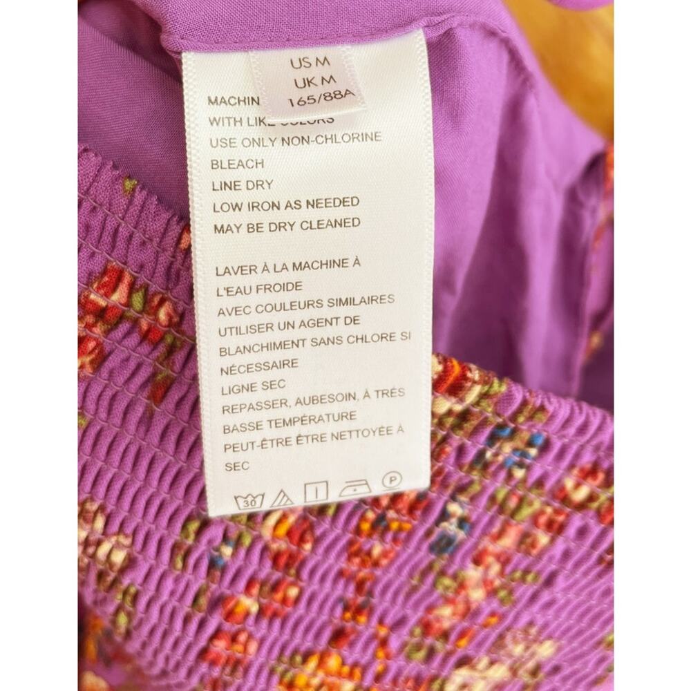 Urban Outfitters Bambi Purple Floral Crop Long Sleeve Top - Picture 7 of 8